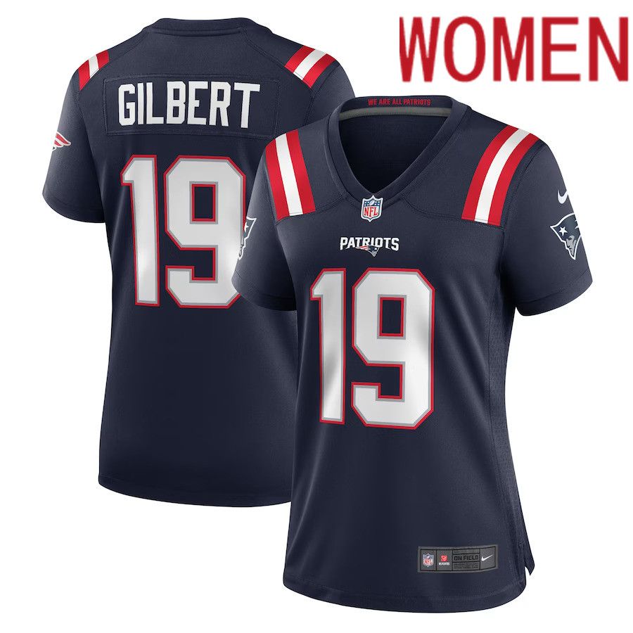 Women New England Patriots 19 Garrett Gilbert Nike Navy Home Game Player NFL Jersey